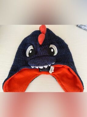 The Children's Place Navy and Orange Fleece-Lined Hat